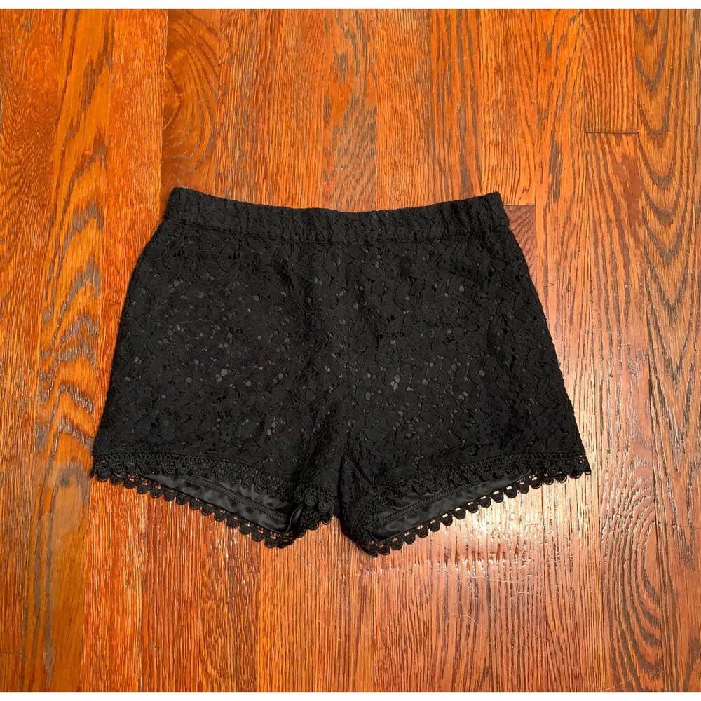 Divided H&M Women's Crochet Knit Cover Up Shorts Black Elastic Waist XS Lace